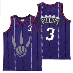 Raptors 3 Chauncey Billups Purple Gray Logo Retro Jersey 5