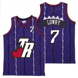 Raptors 7 Kyle Lowry Purple Big White TR Logo Retro Jersey 8