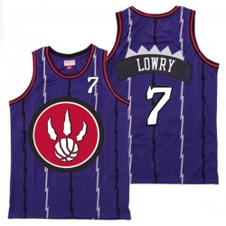 Raptors 7 Kyle Lowry Purple Red Big Logo Retro Jersey 5