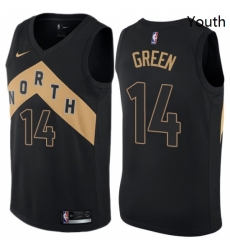 Youth Nike Toronto Raptors 14 Danny Green Swingman Black NBA Jersey City Edition 