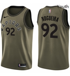 Youth Nike Toronto Raptors 92 Lucas Nogueira Swingman Green Salute to Service NBA Jersey