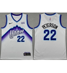 Men Utah Jazz  22 Darryn Peterson White 2026 Draft Association Edition Stitched Basketball Jersey