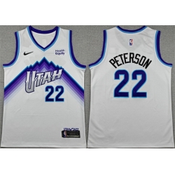 Men Utah Jazz  22 Darryn Peterson White 2026 Draft Association Edition Stitched Basketball Jersey