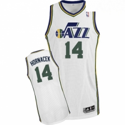 Mens Adidas Utah Jazz 14 Jeff Hornacek Authentic White Home NBA Jersey