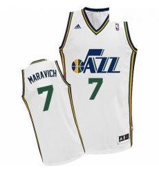 Mens Adidas Utah Jazz 7 Pete Maravich Swingman White Home NBA Jersey