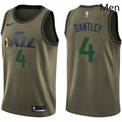 Mens Nike Utah Jazz 4 Adrian Dantley Swingman Green Salute to Service NBA Jersey