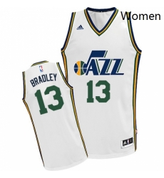 Womens Adidas Utah Jazz 13 Tony Bradley Swingman White Home NBA Jersey 