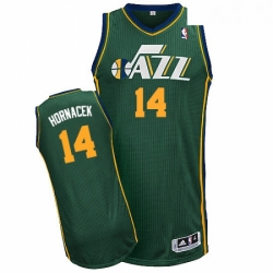 Youth Adidas Utah Jazz 14 Jeff Hornacek Authentic Green Alternate NBA Jersey