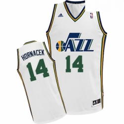 Youth Adidas Utah Jazz 14 Jeff Hornacek Swingman White Home NBA Jersey