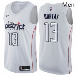 Mens Nike Washington Wizards 13 Marcin Gortat Authentic White NBA Jersey City Edition