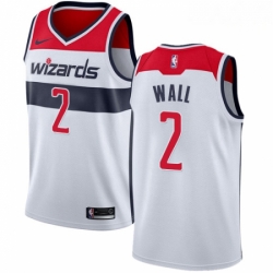 Mens Nike Washington Wizards 2 John Wall Authentic White Home NBA Jersey Association Edition