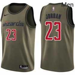 Mens Nike Washington Wizards 23 Michael Jordan Swingman Green Salute to Service NBA Jersey