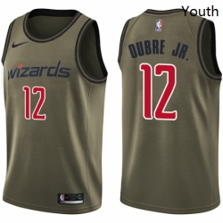 Youth Nike Washington Wizards 12 Kelly Oubre Jr Swingman Green Salute to Service NBA Jersey