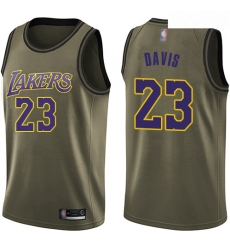 Lakers #23 Anthony Davis Green Salute to Service Basketball Swingman Jersey