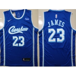 Lakers 23 Lebron James Blue Nike Swingman Jersey