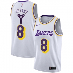 Lakers 8 Kobe Bryant White Nike Swingman Jersey