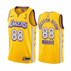 Los Angeles Lakers Markieff Morris 2020 NBA Finals Champions Jersey Gold Social justice BLM