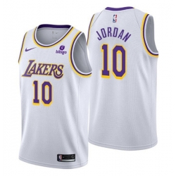 Men Los Angeles Lakers 10 Deandre Jordan White Stitched Jersey