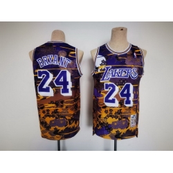 Men Los Angeles Lakers 24 Kobe Bryant Purple Throwback Basketball Jersey