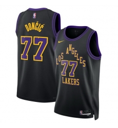 Men Los Angeles Lakers 77 Luka Doncic Black 2025 26 City Edition Stitched Basketball Jersey Men Los Angeles Lakers 77 Luka Doncic Black 2025 26 City Edition Stitched Basketball Jersey