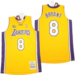 Men Los Angeles Lakers 8 Kobe Bryant yellow 2003 04 Throwback Jerseys