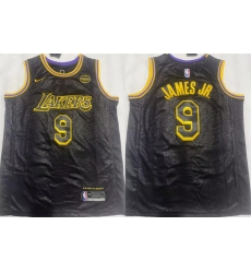 Men Los Angeles Lakers 9 Bronny James Jr  Black 2024 Draft Stitched Basketball JerseyS 228