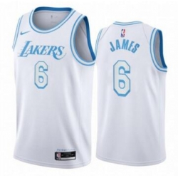 Men Los Angeles Lakers Lebron James 6 Number 2021 2022 City White Jersey