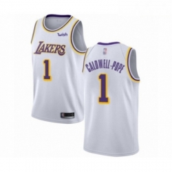 Mens Los Angeles Lakers 1 Kentavious Caldwell Pope Authentic White Basketball Jerseys Association Edition 