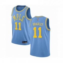 Mens Los Angeles Lakers 11 Avery Bradley Authentic Blue Hardwood Classics Basketball Jersey 