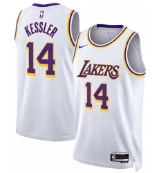 Mens Los Angeles Lakers #14 Walker Kessler White Stitched NBA Jersey Mens Los Angeles Lakers #14 Walker Kessler White Stitched NBA Jersey