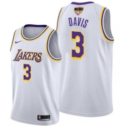 Men's Los Angeles Lakers #3 Anthony Davis 2020 White Finals Stitched NBA Jersey