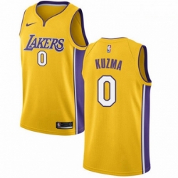 Mens Nike Los Angeles Lakers 0 Kyle Kuzma Swingman Gold Home NBA Jersey Icon Edition 