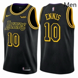 Mens Nike Los Angeles Lakers 10 Tyler Ennis Authentic Black City Edition NBA Jersey