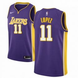 Mens Nike Los Angeles Lakers 11 Brook Lopez Authentic Purple NBA Jersey Icon Edition 