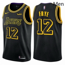 Mens Nike Los Angeles Lakers 12 Channing Frye Swingman Black City Edition NBA Jersey 