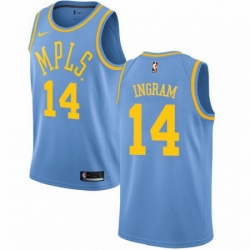 Mens Nike Los Angeles Lakers 14 Brandon Ingram Authentic Blue Hardwood Classics NBA Jersey