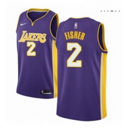 Mens Nike Los Angeles Lakers 2 Derek Fisher Swingman Purple NBA Jersey Statement Edition 