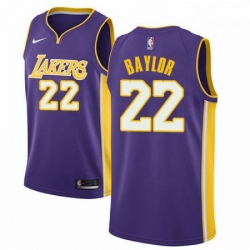 Mens Nike Los Angeles Lakers 22 Elgin Baylor Swingman Purple NBA Jersey Statement Edition