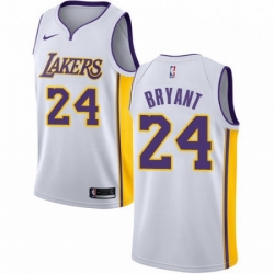 Mens Nike Los Angeles Lakers 24 Kobe Bryant Swingman White NBA Jersey Association Edition