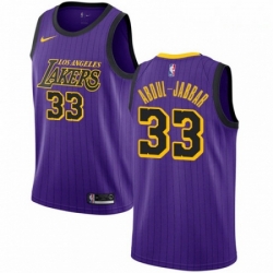 Mens Nike Los Angeles Lakers 33 Kareem Abdul Jabbar Swingman Purple NBA Jersey City Edition