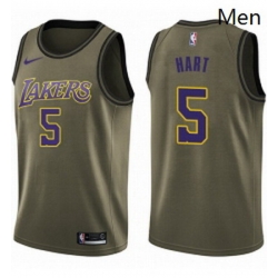 Mens Nike Los Angeles Lakers 5 Josh Hart Swingman Green Salute to Service NBA Jersey 