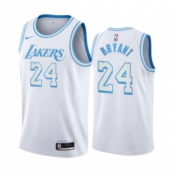 Ｍen Los Angeles Lakers Kobe Bryant 24  White 2020-21 City Edition Nike Swingman Jersey