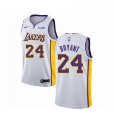 Womens Los Angeles Lakers 24 Kobe Bryant Authentic White Basketball Jersey Association Edition