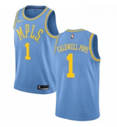 Womens Nike Los Angeles Lakers 1 Kentavious Caldwell Pope Swingman Blue Hardwood Classics NBA Jersey 