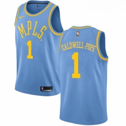 Womens Nike Los Angeles Lakers 1 Kentavious Caldwell Pope Swingman Blue Hardwood Classics NBA Jersey 