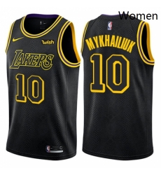 Womens Nike Los Angeles Lakers 10 Sviatoslav Mykhailiuk Swingman Black NBA Jersey City Edition 