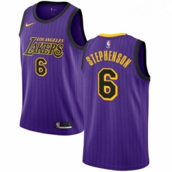 Womens Nike Los Angeles Lakers 6 Lance Stephenson Swingman Purple NBA Jersey City Edition 