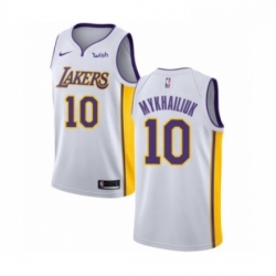 Youth Los Angeles Lakers 10 Sviatoslav Mykhailiuk Swingman White Basketball Jersey Association Edition 