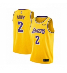 Youth Los Angeles Lakers 2 Quinn Cook Swingman Gold Basketball Jersey Icon Edition 