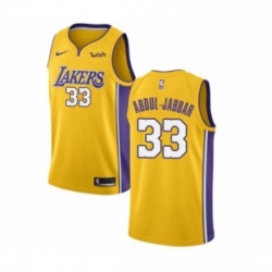 Youth Los Angeles Lakers 33 Kareem Abdul Jabbar Swingman Gold Home Basketball Jersey Icon Edition